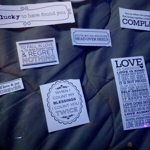 35 clear love quote stickers all different